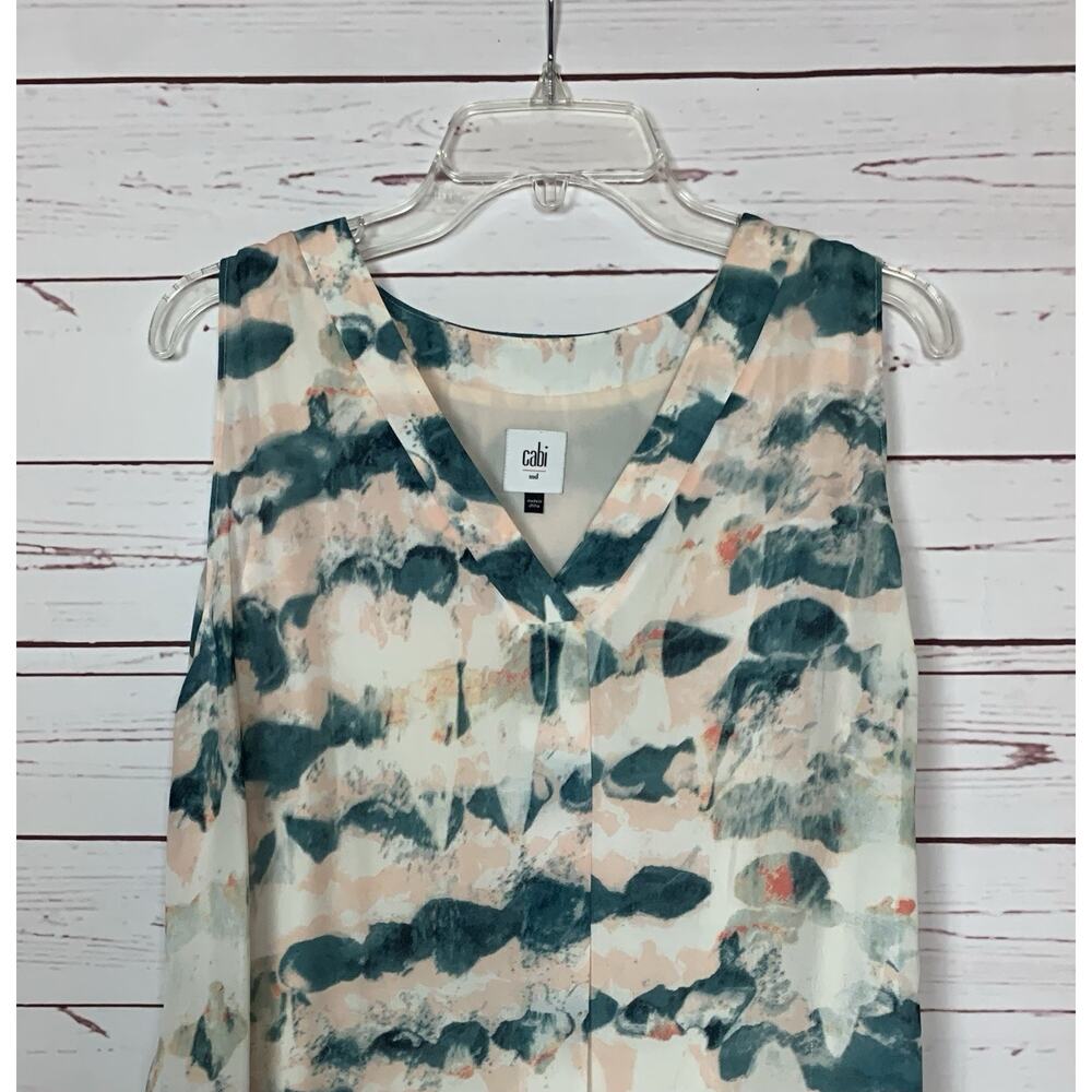 Cabi Women’s M Medium Gelato Watercolor Layered Sleeveless Spring Summer Top - Picture 4 of 13